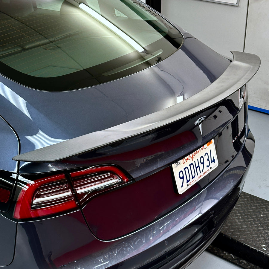 Model 3 Colossal Rear Wing Spoiler - Real Molded Carbon Fiber