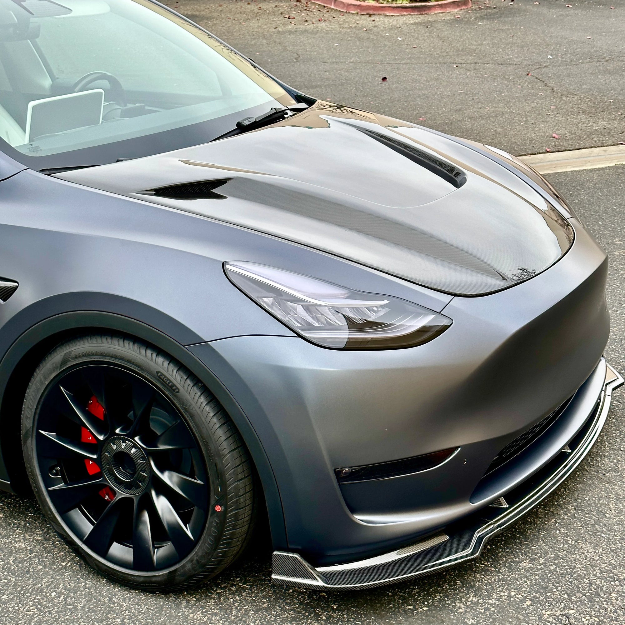 2020-2024 | Model Y Viento Robot Hood - Dual Layer with Xpel Clear Bra- Real Molded Carbon Fiber