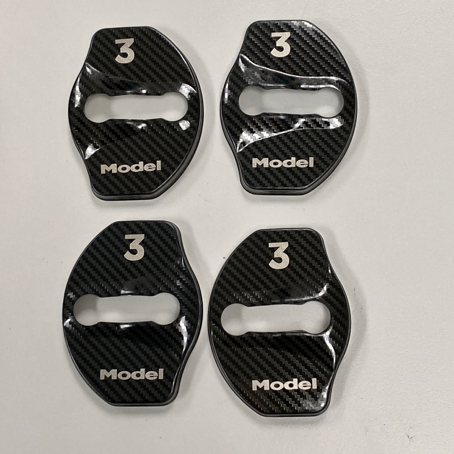 Model 3 & Y Door Latch Covers CF Coated (Set of 4)