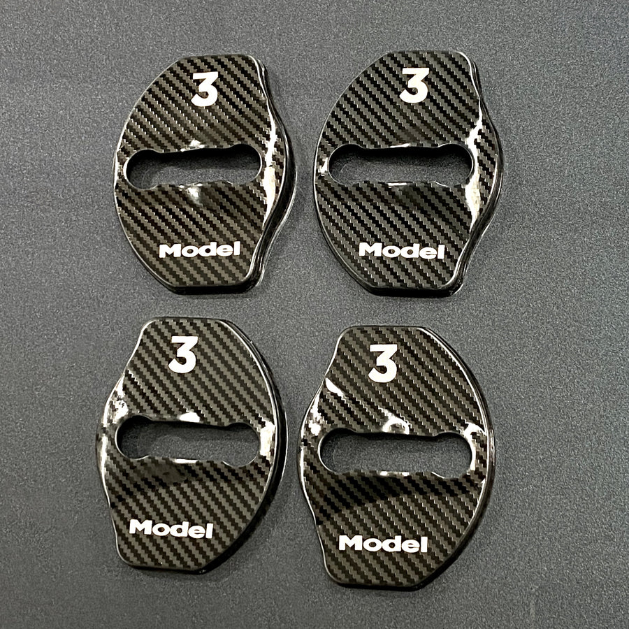 Model 3 & Y Door Latch Covers CF Coated (Set of 4)