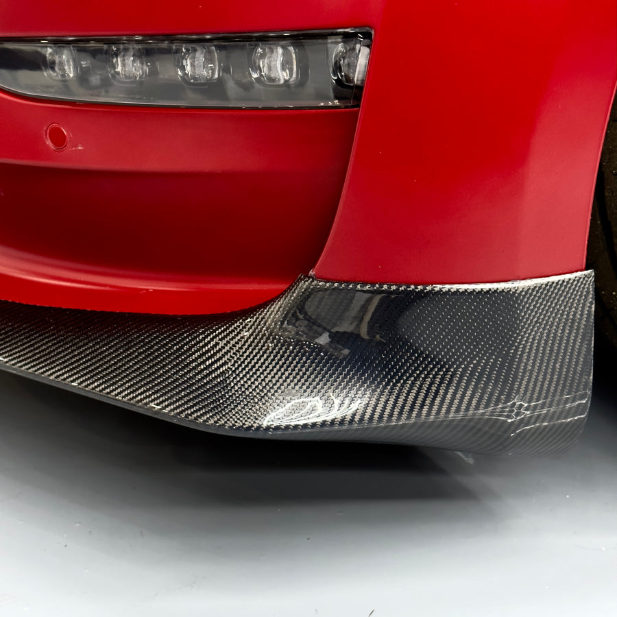 Model 3 Front Lip Splitter Gen. 2 - 3 Piece Style - Real Molded Carbon Fiber