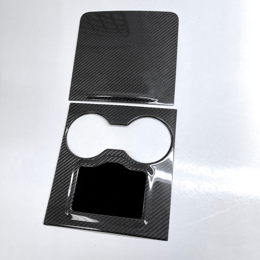 2021+ | Model 3 & Y Center Console Overlays (Gen. 2) - Real Molded Carbon Fiber