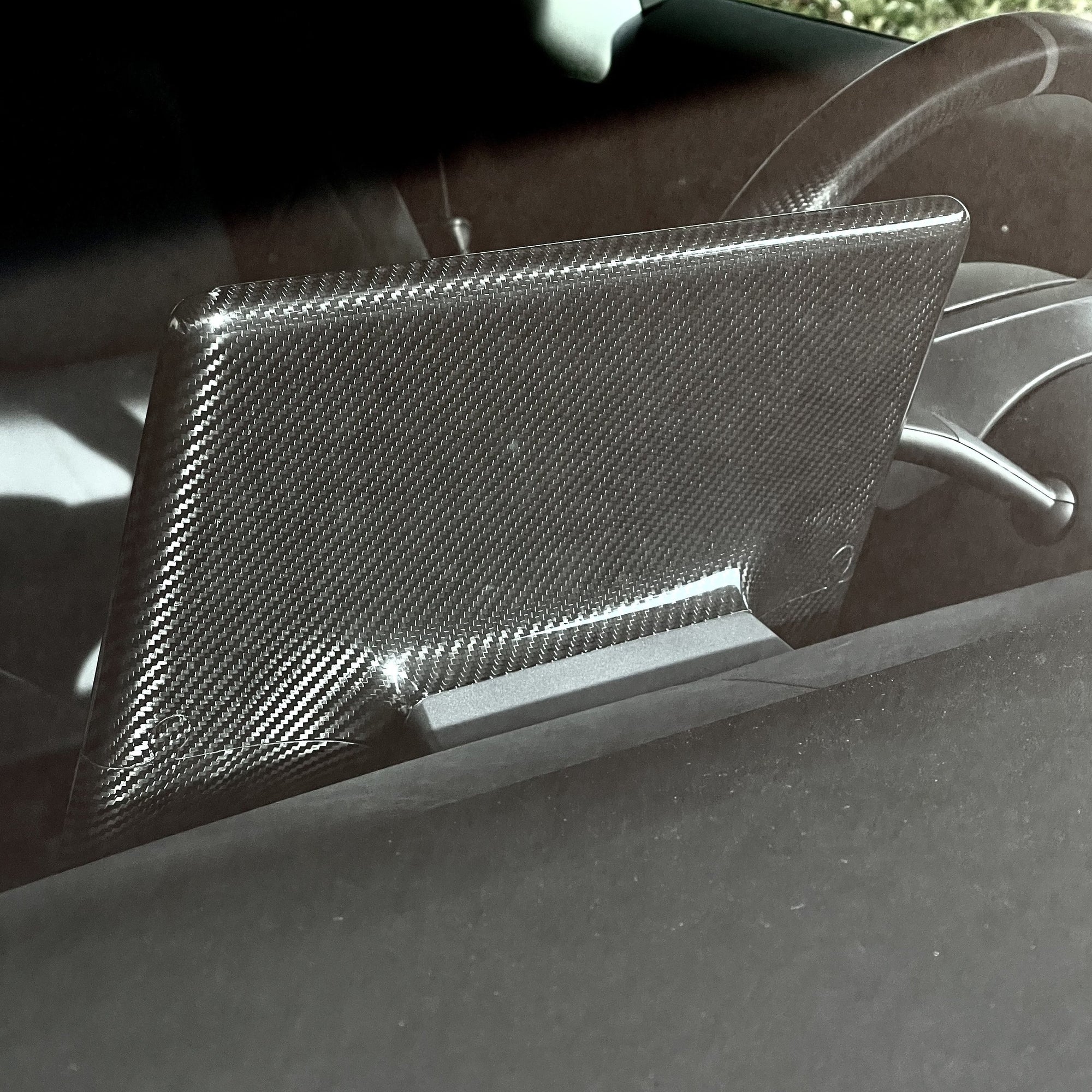 Model 3 &amp; Y Display Back Overlay - Real Molded Carbon Fiber