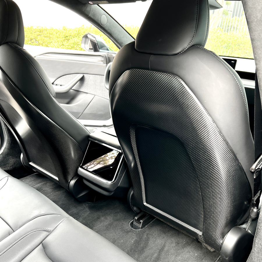 Model S & X 2021+ | Seat Back Replacements Gen. 2 - Real Molded Carbon Fiber (1 Pair)