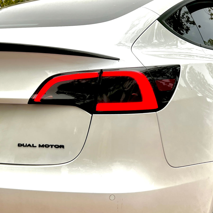 Model 3 & Y Smoked Taillights & Charging Ports Vinyl Wrap Overlays (1 or 2 Pairs)