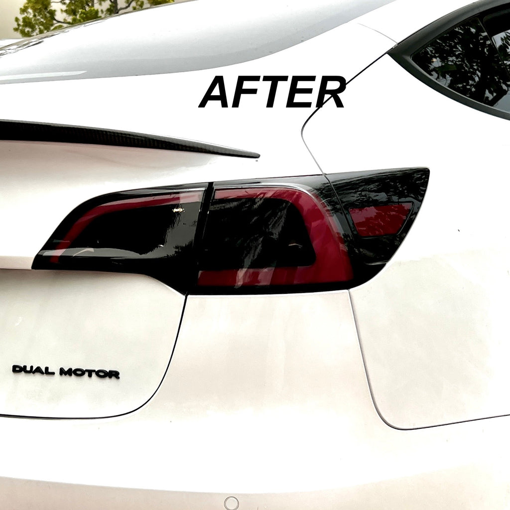 Model 3 & Y Smoked Tail Lights & Charging Ports Vinyl Wrap Overlays (1 ...