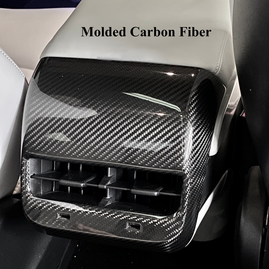 Model 3 & Y Backseat Vent Overlay - Real Molded Carbon Fiber