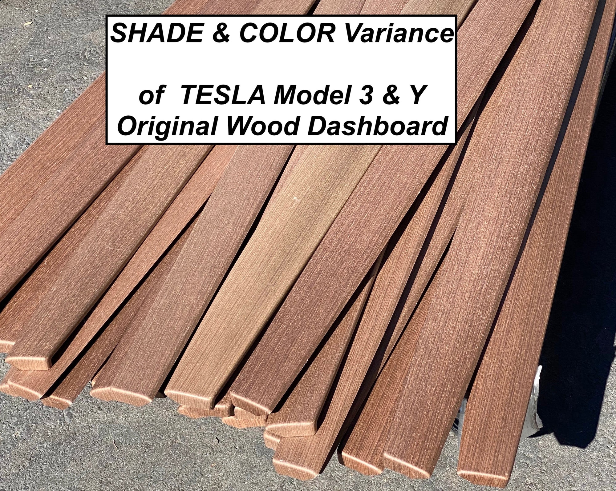 Model 3 &amp; Y Center Console Overlays - Flat Open-Pore Wood (Gen. 2) - Version 3