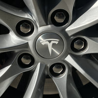 Model S, 3, X & Y Center Wheel Hub Inner T Vinyl Decal Wrap (5 Piece)