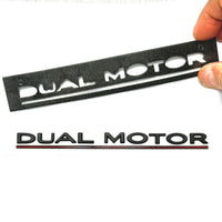 DUAL MOTOR Badges - Black or Chrome With Stripe