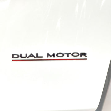 DUAL MOTOR Badges - Black or Chrome With Stripe