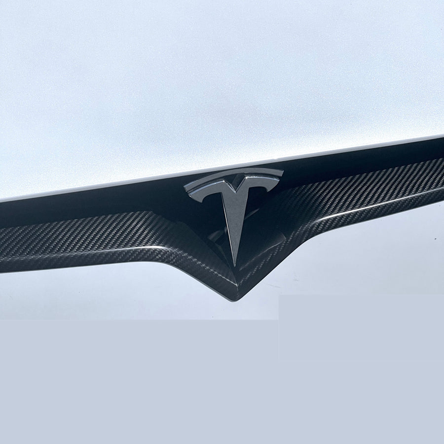 2017+ | Model X Front End Inlay - Real Molded Carbon Fiber