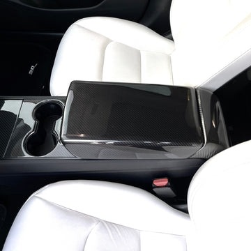 Model 3 & Y Armrest Overlay - Real Molded Carbon Fiber