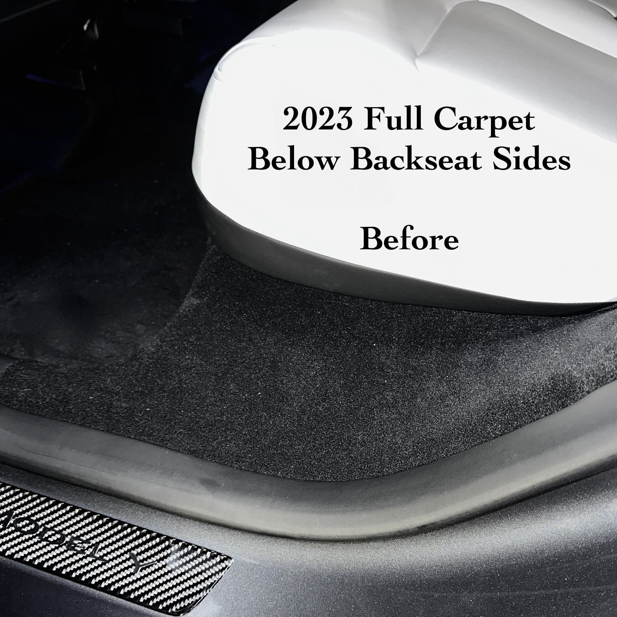 Wocch Rear Door Sill Protector For Tesla Model Y - PU Leather Anti-Kick Pad Mat 2020-2023