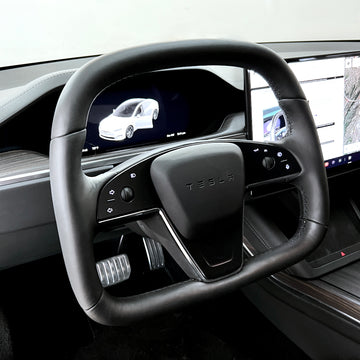 2021+ | Model S & X Leather Yoke D-Round Steering Wheel