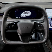 2021+ | Model S & X Leather Yoke D-Round Steering Wheel