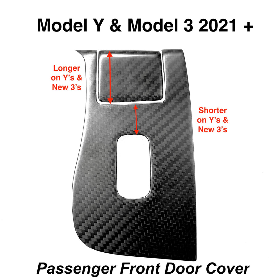 Model 3 & Y Window & Door Switch (10 Piece Kit) - Real Molded Carbon Fiber