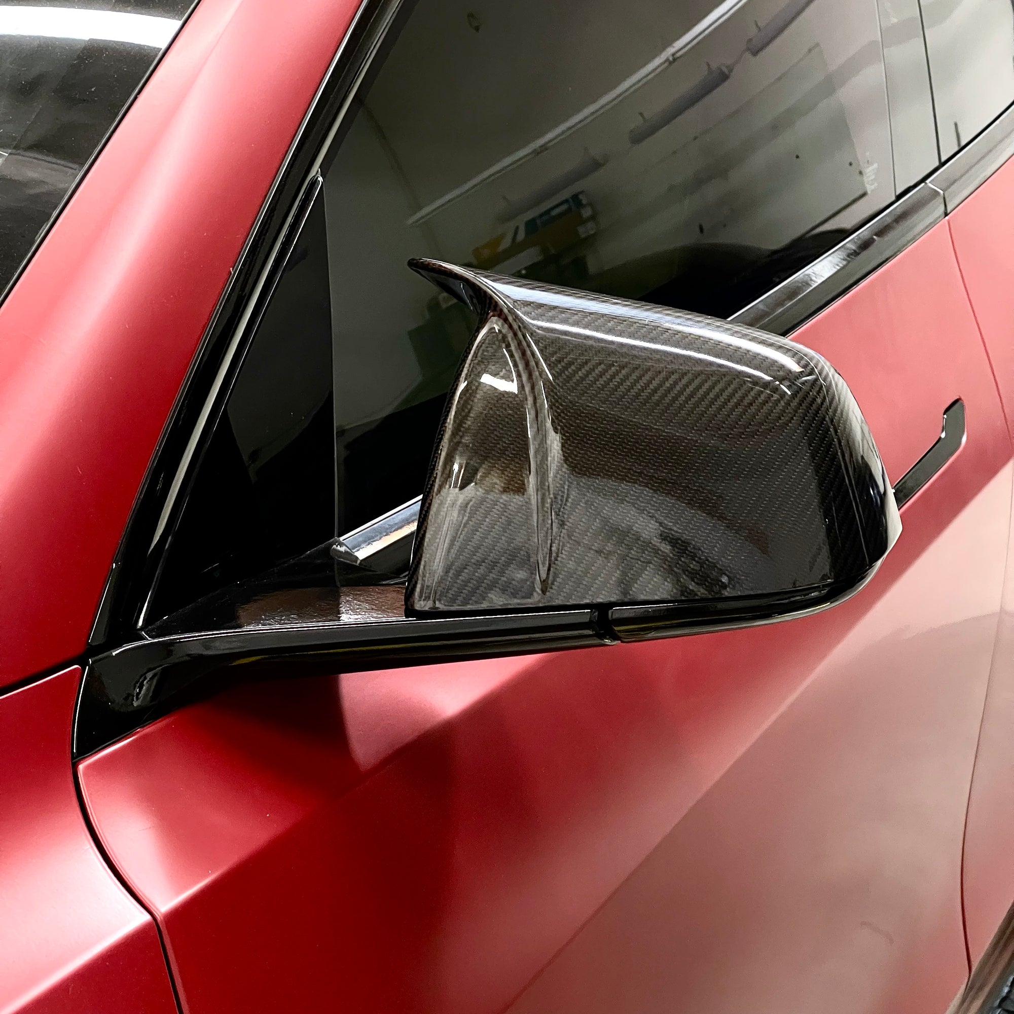 2020-2024 | Model Y GT Style Side View Mirror Overlays (1 Pair) - Real Molded Carbon Fiber