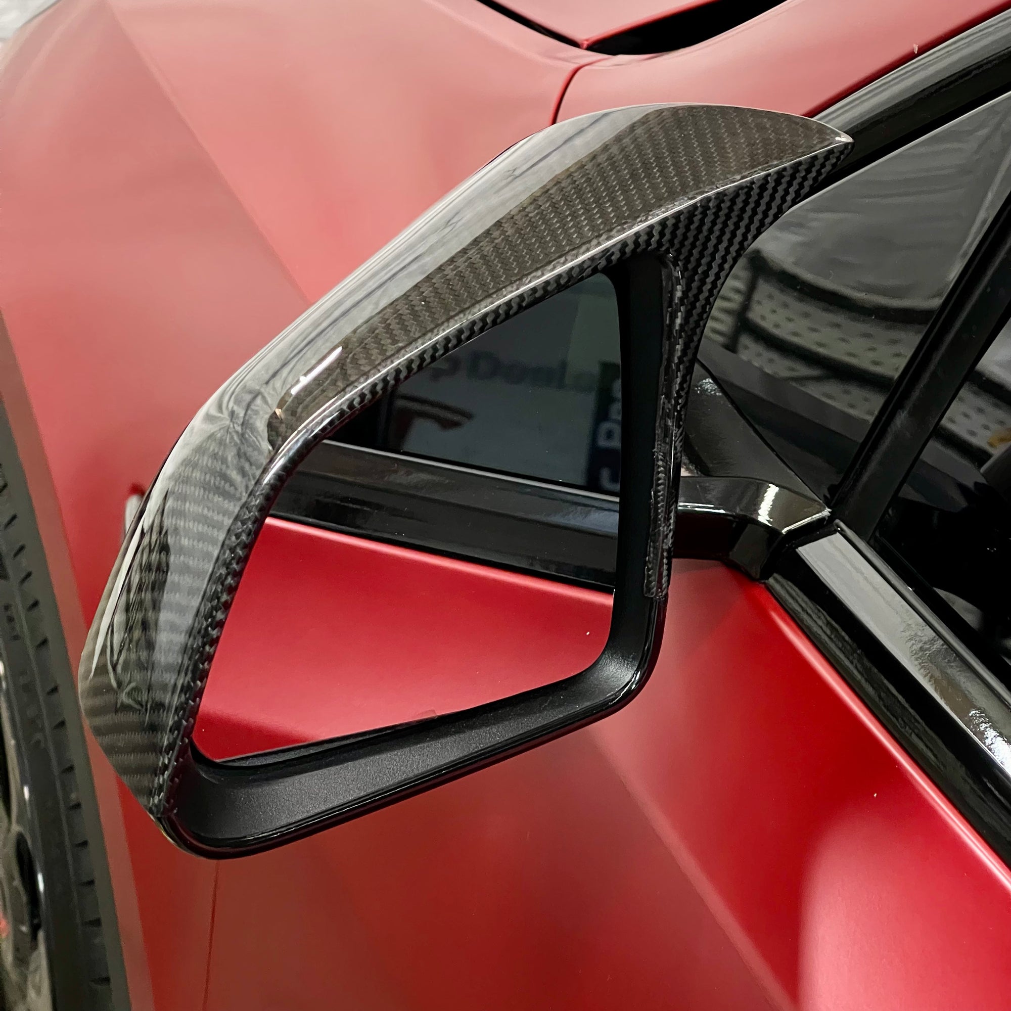 2020-2024 | Model Y GT Style Side View Mirror Overlays (1 Pair) - Real Molded Carbon Fiber