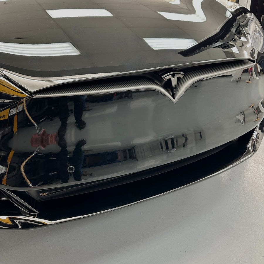 2015-2021 Model S Front End Inlay - Real Molded Carbon Fiber