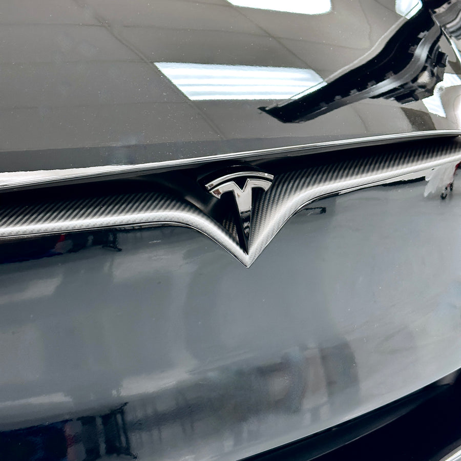 2015-2021 Model S Front End Inlay - Real Molded Carbon Fiber