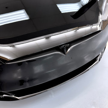 2015-2021 Model S Front End Inlay - Real Molded Carbon Fiber