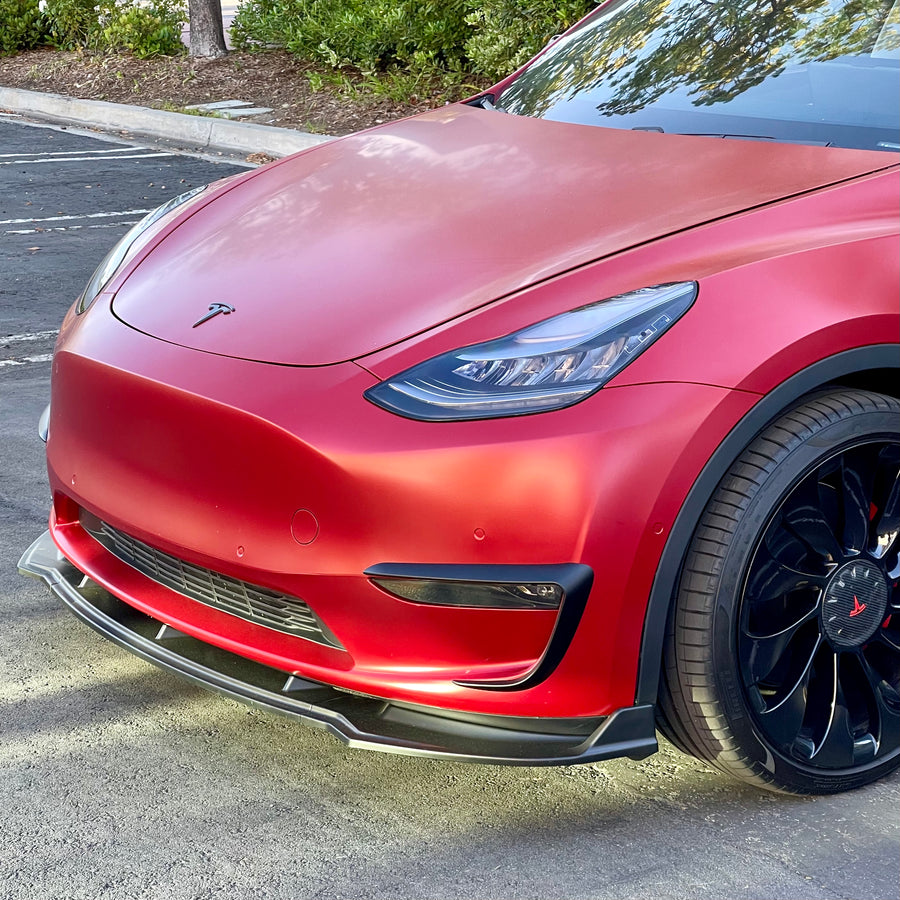 Tesla Model Y: Front Lip Spoiler (ABS + Coating) - Torque Alliance