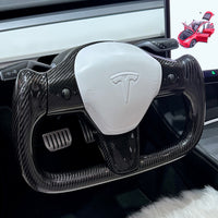 Model 3 & Y Steering Wheel Bezel Upgrade - Real Molded Carbon Fiber