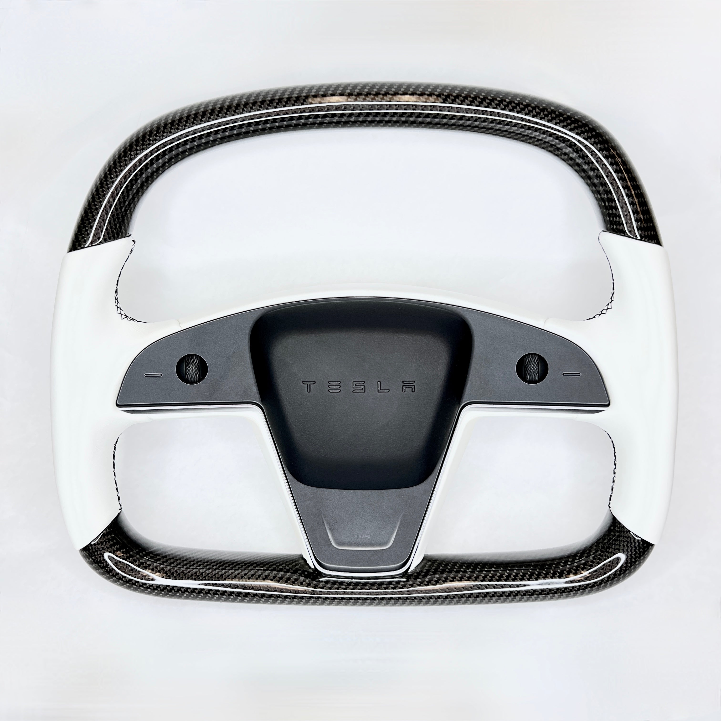 2021-2023 | Model S & X Yoke D-Round Steering Wheel - Real Molded