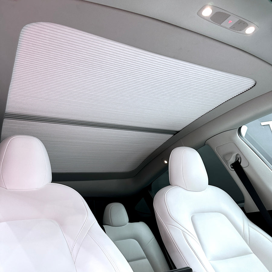 Model Y - Retractable Sunroof Sunshade - Heat Reducing & Light Diffusi ...