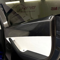 Model Y Rear Door Panel Overlays (1 Pair) - Real Molded Carbon Fiber