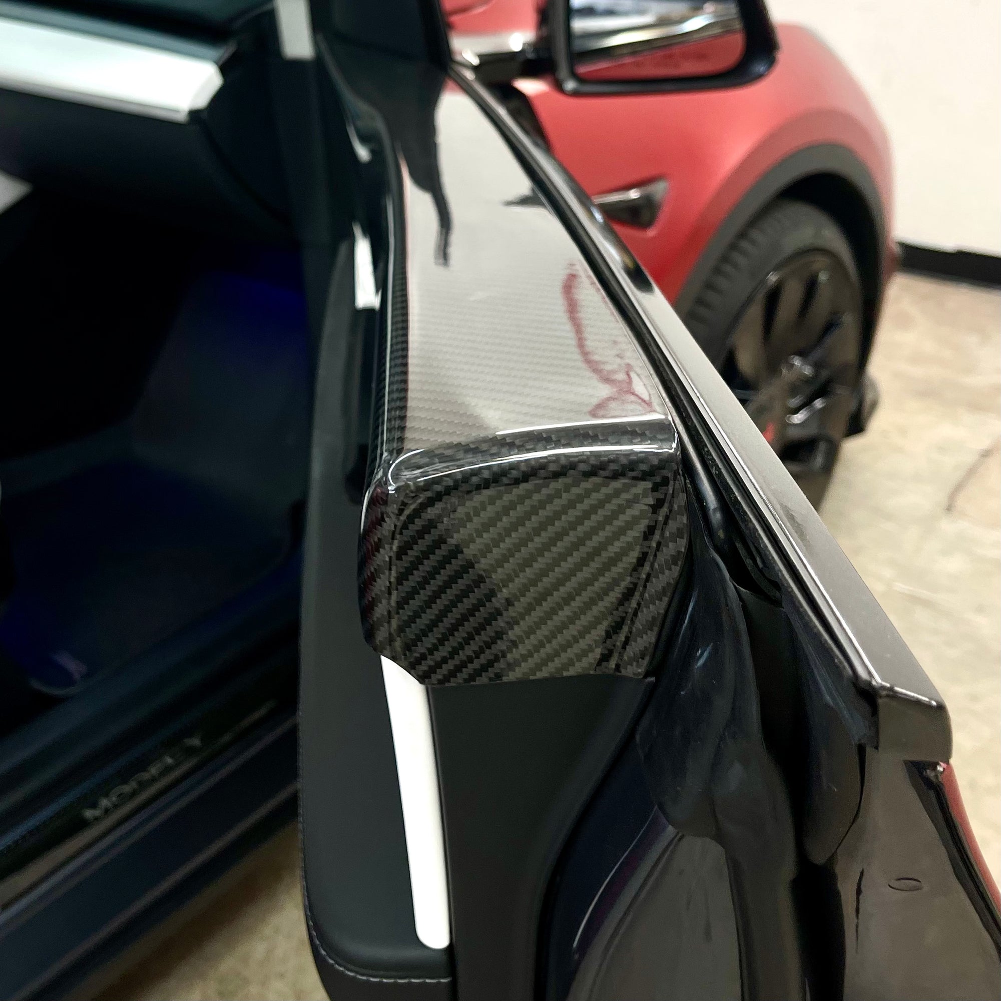 2020-2022 | Model Y Front Door Panel Overlays (1 Pair) - Real Molded Carbon Fiber