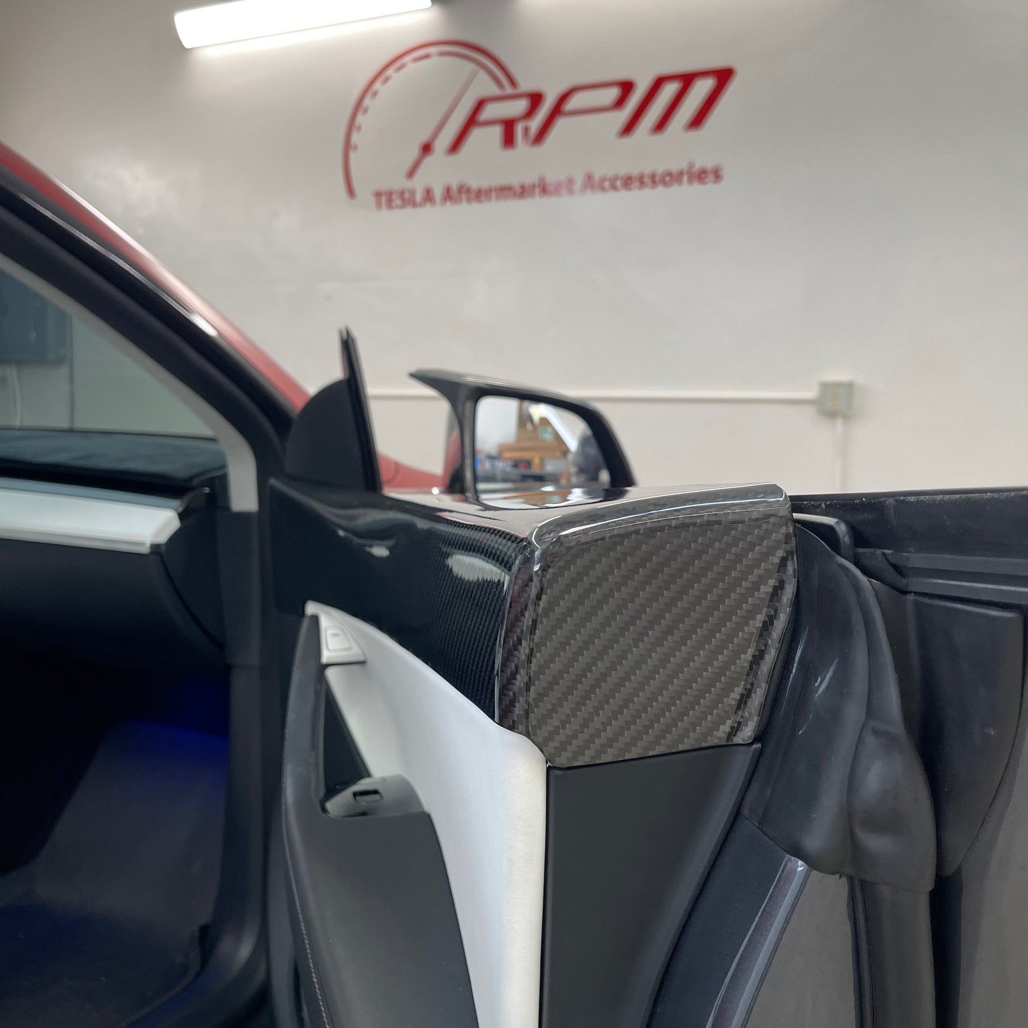 2020-2022 | Model Y Front Door Panel Overlays (1 Pair) - Real Molded Carbon Fiber