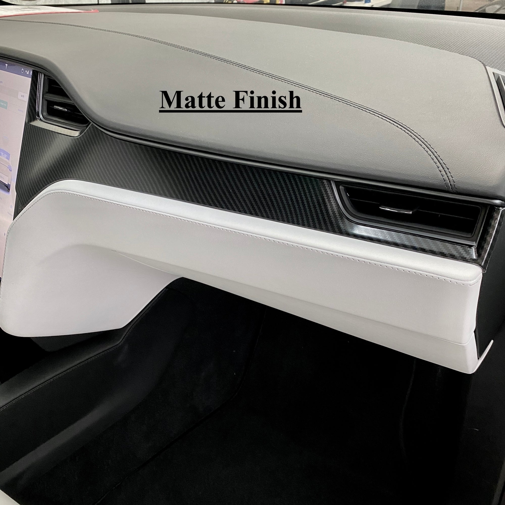 2012-2021 | Model S &amp; X Dashboard &amp; Center Console Upgrade Kit (7 Pieces) - Hydro Carbon Fiber Coated