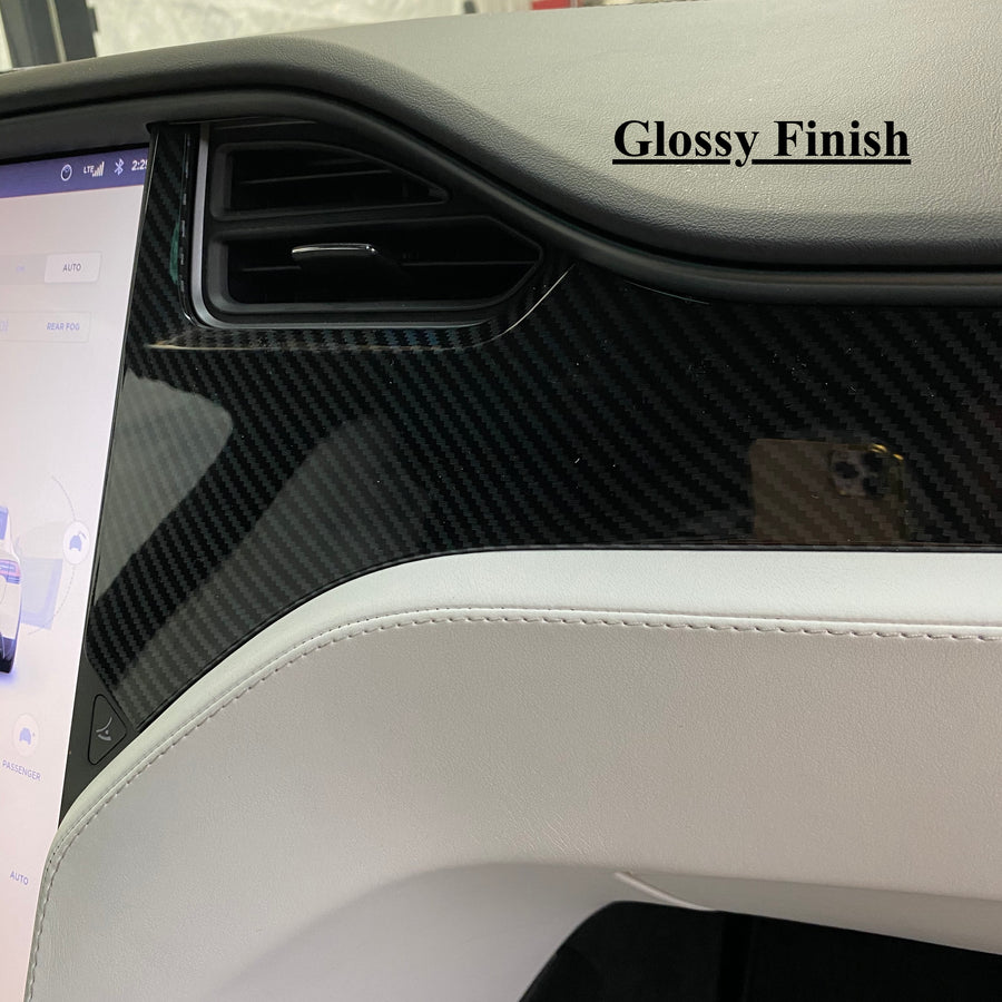2012-2021 | Model S & X Dashboard & Center Console Upgrade Kit (7 Pieces) - Hydro Carbon Fiber Coated