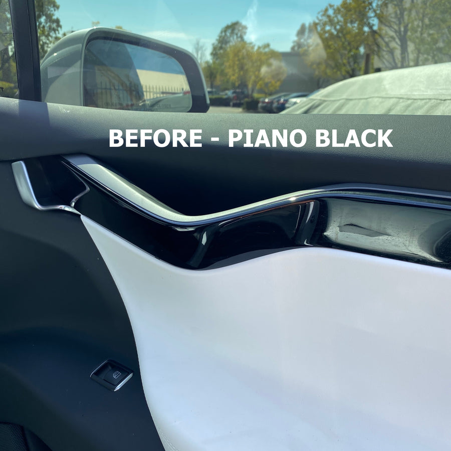 Model X Interior Door Handle Conversion Kit - Hydro Carbon Fiber Coated