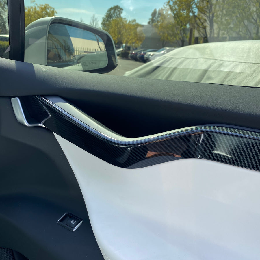 Model X Interior Door Handle Conversion Kit - Hydro Carbon Fiber Coated