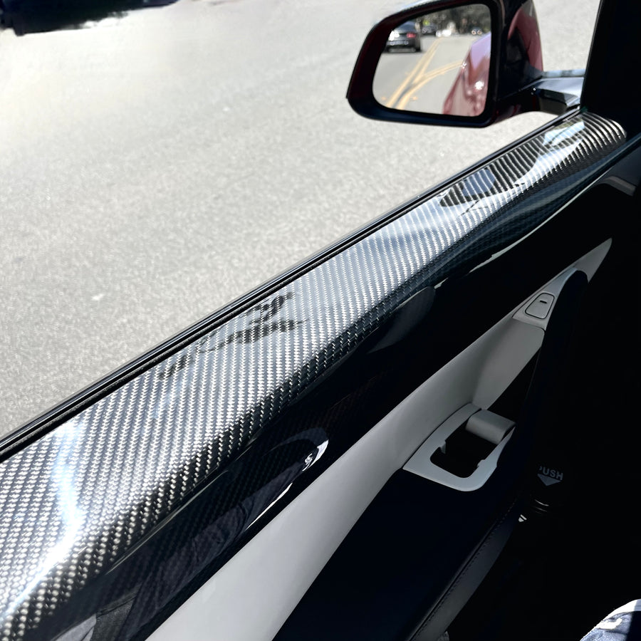 Model Y Front Door Panel Overlays (1 Pair) - Real Molded Carbon Fiber