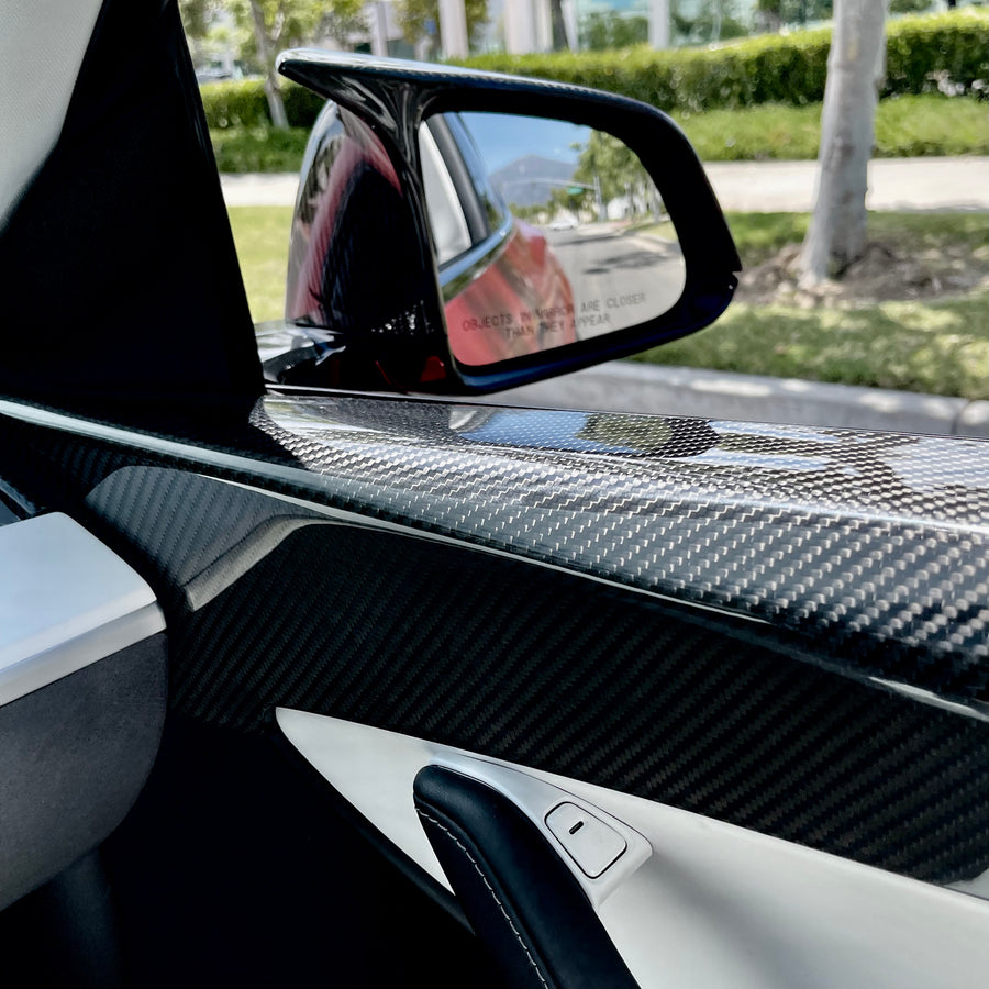 Model Y Front Door Panel Overlays (1 Pair) - Real Molded Carbon Fiber