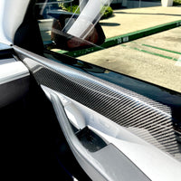Model Y Front Door Panel Overlays (1 Pair) - Real Molded Carbon Fiber