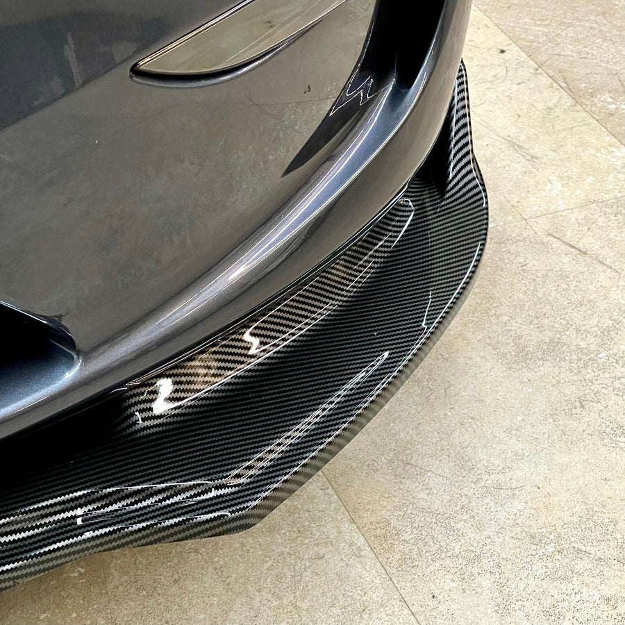 Tesla Model Y Spoiler Front Lip Carbon Fiber Pattern Matte ABS