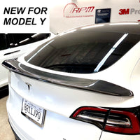 Model Y Jupiter V-Style Spoiler - Real Molded Carbon Fiber