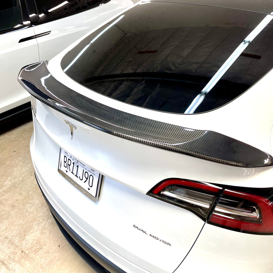 Model Y Jupiter V-Style Spoiler - Real Molded Carbon Fiber