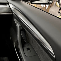 2021+ | Model 3 & Y Front Door Dashboard Extension Panels - Real Molded Carbon Fiber