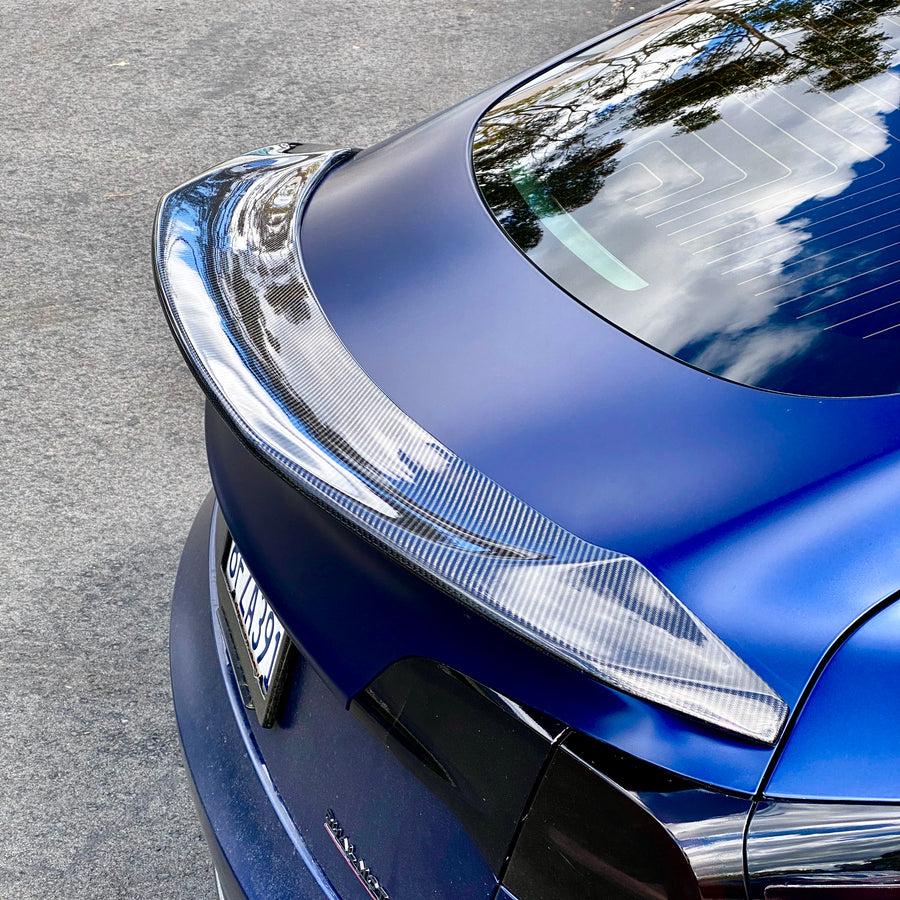 Model 3 Jupiter V-Style Spoiler - Real Molded Carbon Fiber