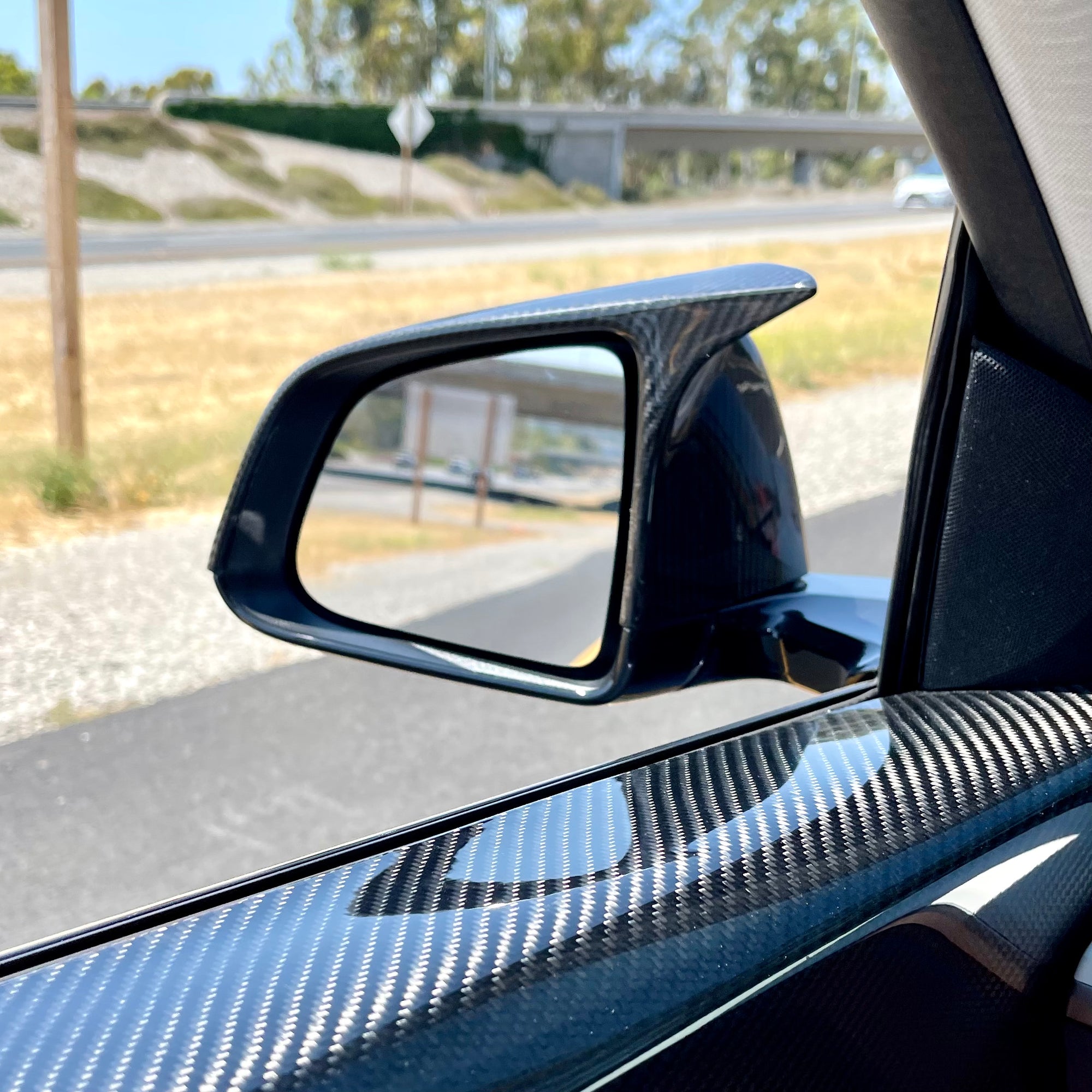 2020-2024 | Model Y GT Style Side View Mirror Overlays (1 Pair) - Real Molded Carbon Fiber