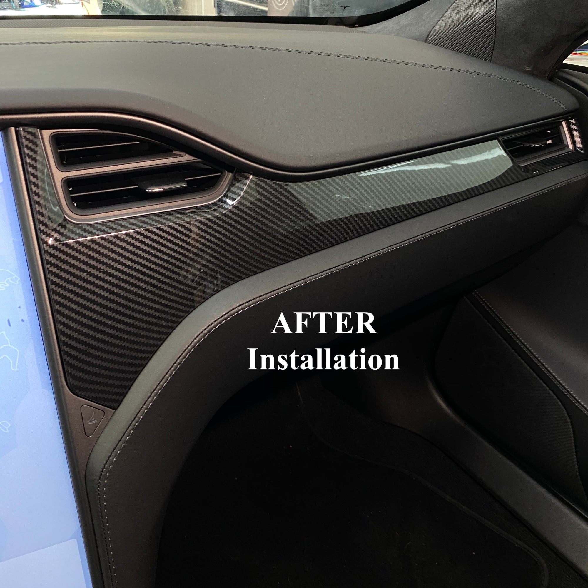 2012-2021 | Model S &amp; X Dashboard &amp; Center Console Upgrade Kit (7 Pieces) - Hydro Carbon Fiber Coated