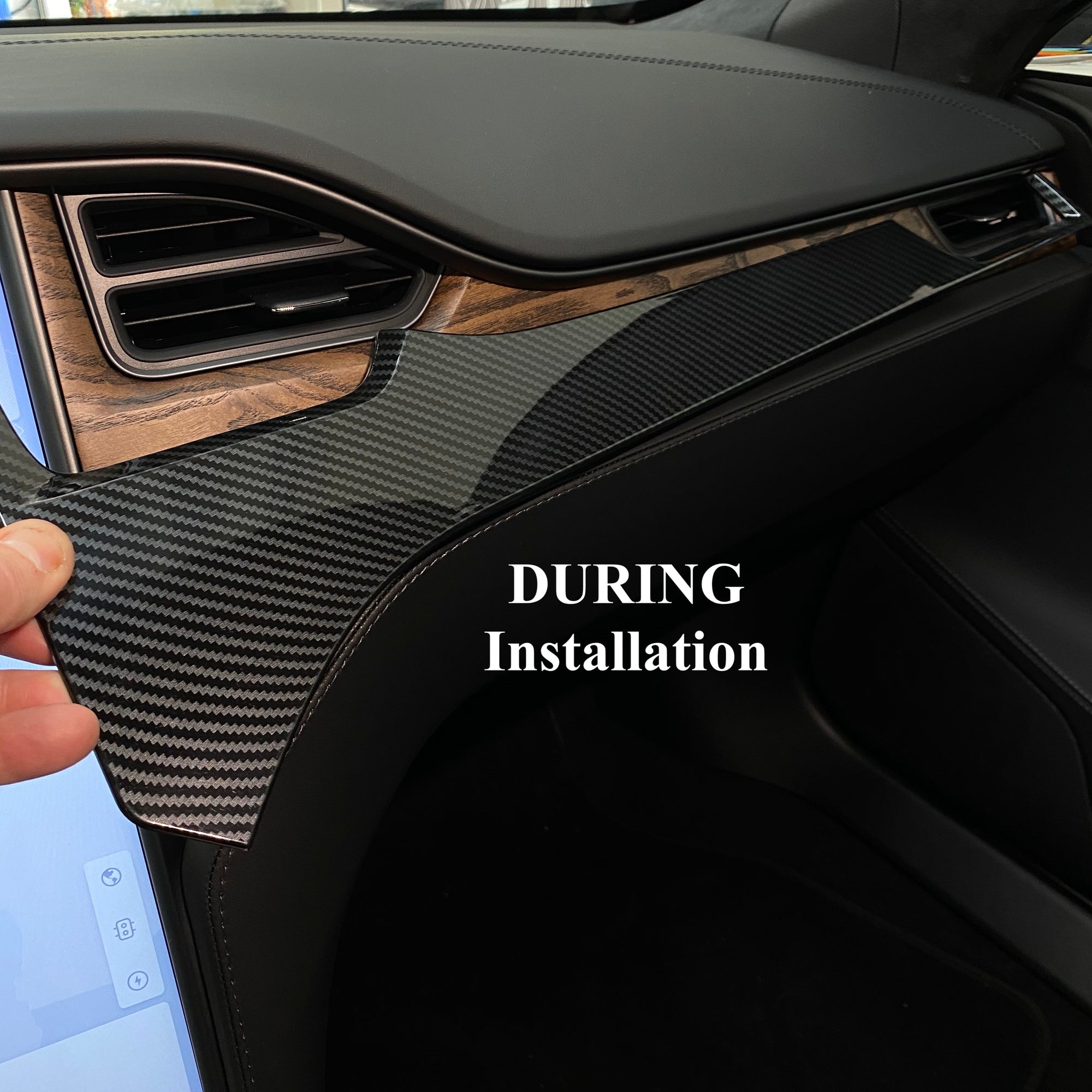 2012-2021 | Model S &amp; X Dashboard &amp; Center Console Upgrade Kit (7 Pieces) - Hydro Carbon Fiber Coated