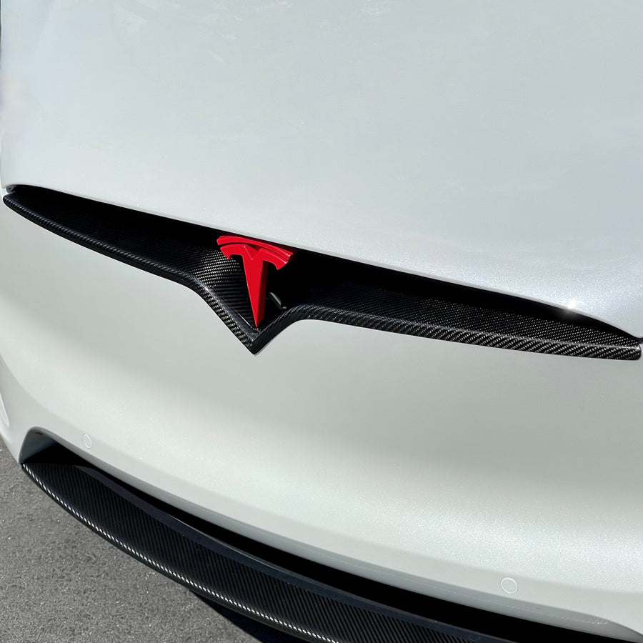 2017+ | Model X Front End Inlay - Real Molded Carbon Fiber