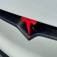 2017+ | Model X Front End Inlay - Real Molded Carbon Fiber